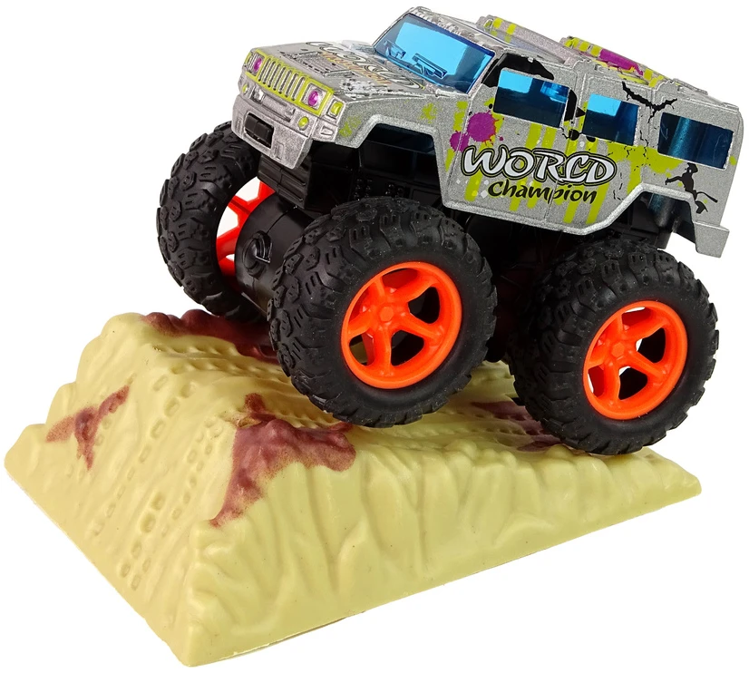 Lean Toys Žaislinis Monster Truck sunkvežimis su traukimo mechanizmu ir guminių padangų sistema