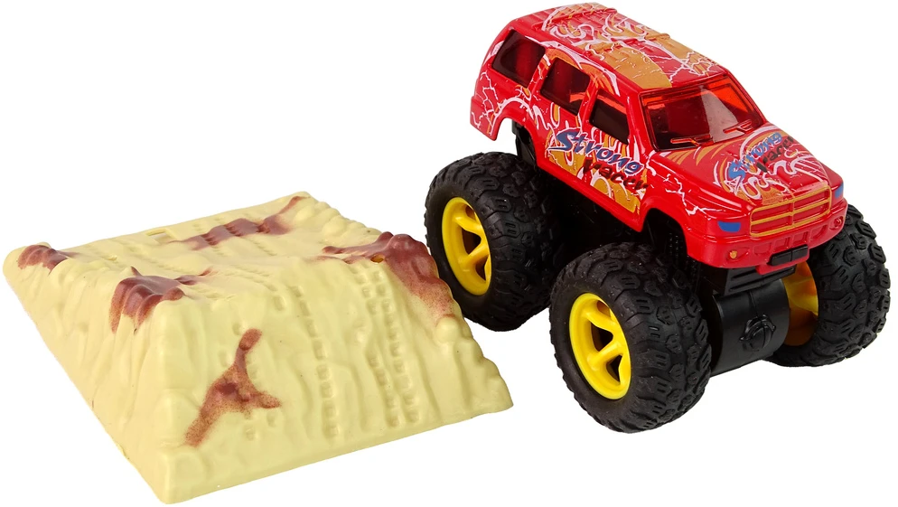Lean Toys Žaislinis Monster Truck sunkvežimis su traukimo mechanizmu ir guminių padangų sistema