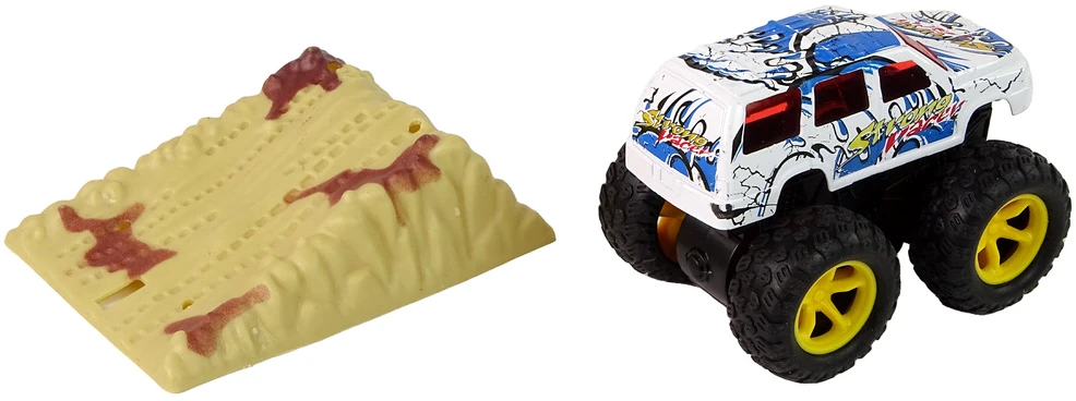 Lean Toys Žaislinis Monster Truck sunkvežimis su traukimo mechanizmu ir guminių padangų sistema