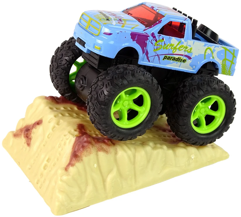 Lean Toys Žaislinis Monster Truck sunkvežimis su traukimo mechanizmu ir guminių padangų sistema