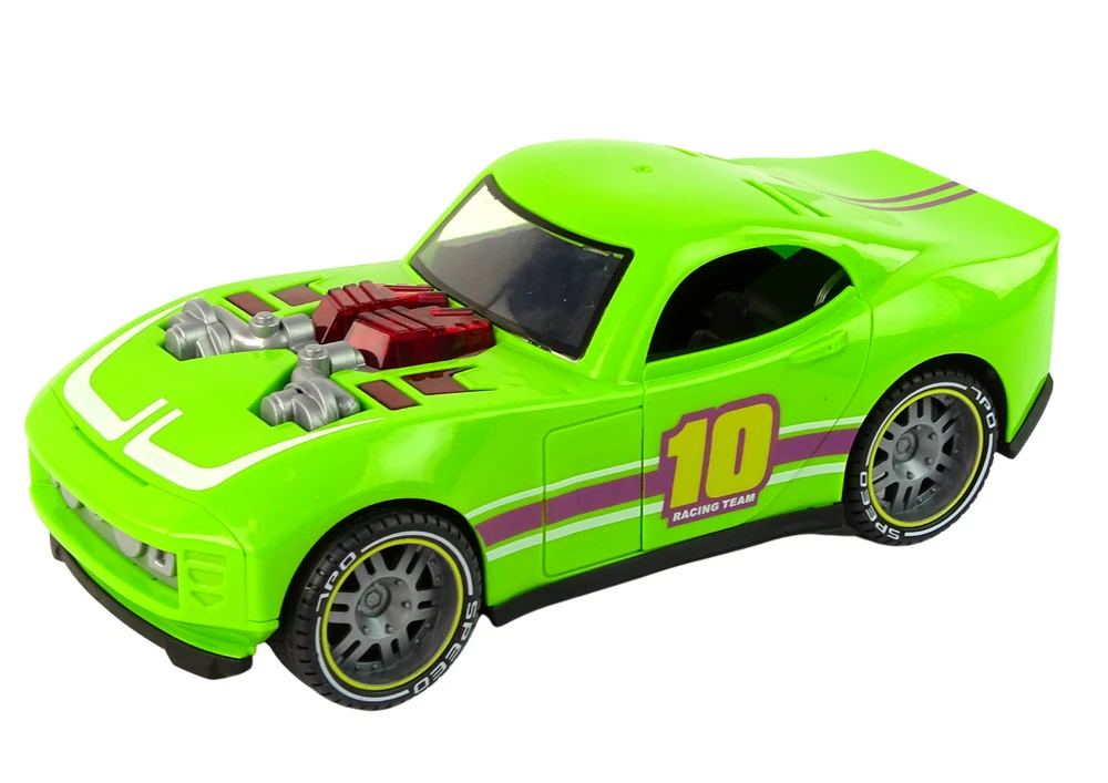 Lean Toys Žalias sportinis automobilis su garsais ir šviesomis