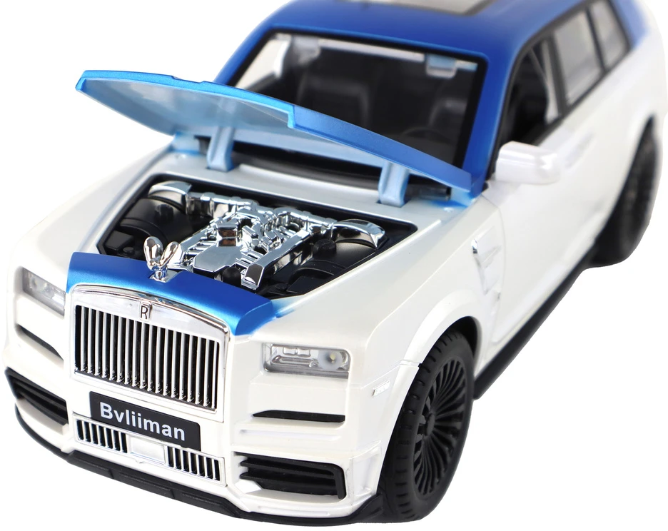 Nuotoliniu būdu valdomas automobilis Bvliiman Lean Toys, baltas/mėlynas, 26x10,5x10 cm