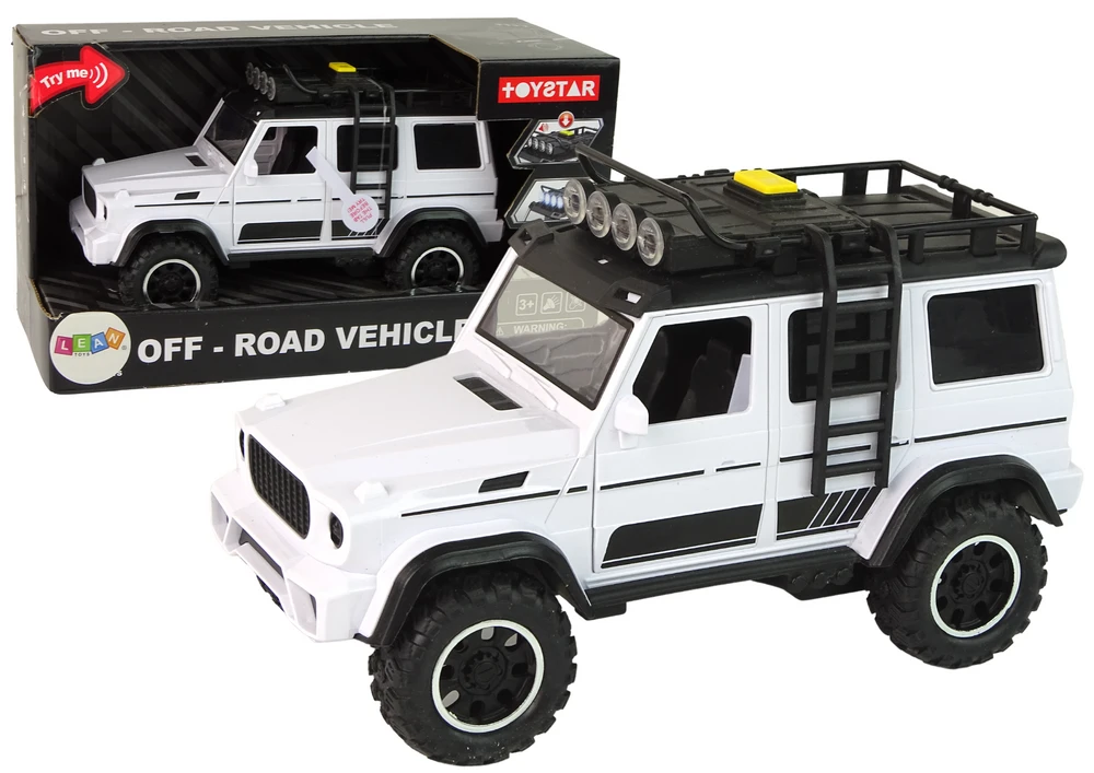 Automobilis visureigis Lean Toys, baltas, 23x14x11 cm