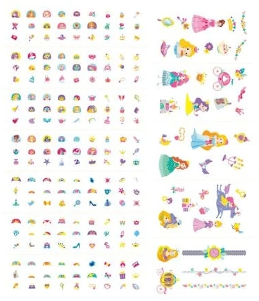 AVENIR 230+ nagų lipdukų ir tatuiruočių „Princesės“