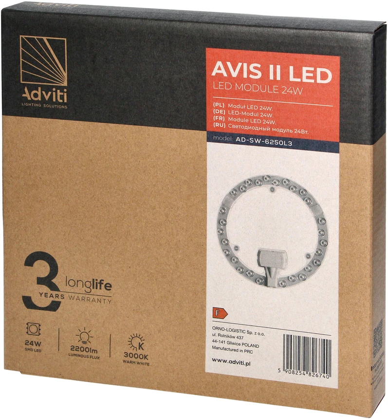 Orno AVIS II LED šviesos diodų panelė 24 W, 2200 lm, 3000 K, ? 215