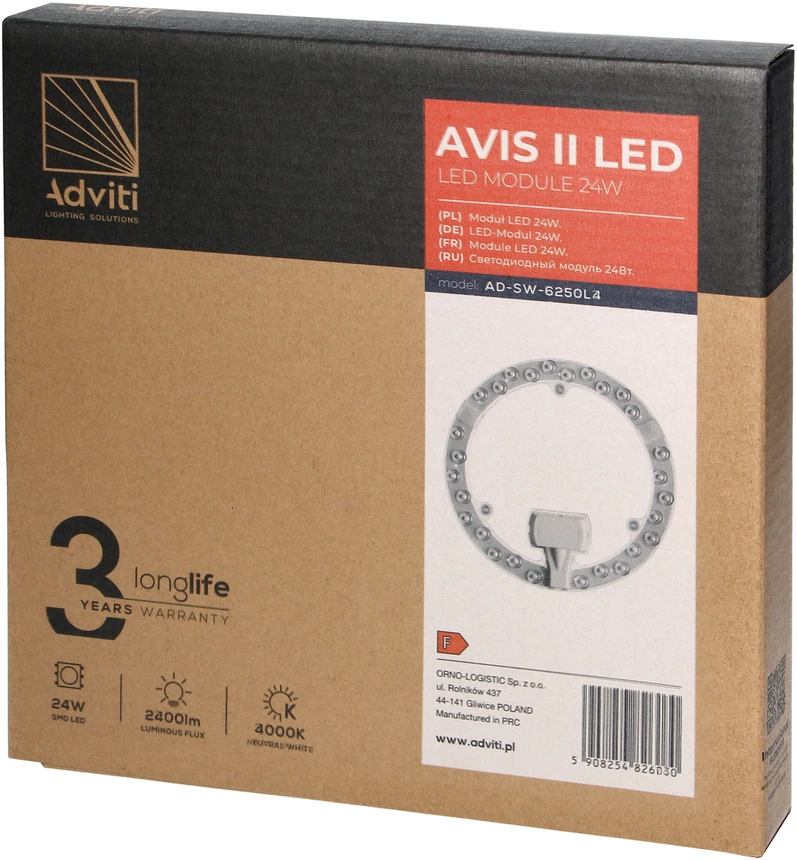 Lubinis šviestuvas Orno AVIS II LED šviesos diodų panelė 24 W, 2400 lm, 4000 K, ? 215