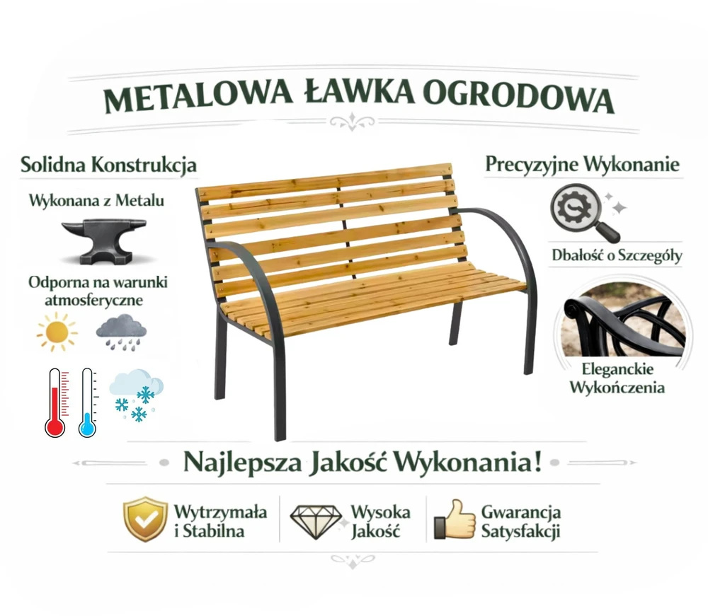 Lean Sodo suoliukas medinis su metaliniu atlošu 125 cm