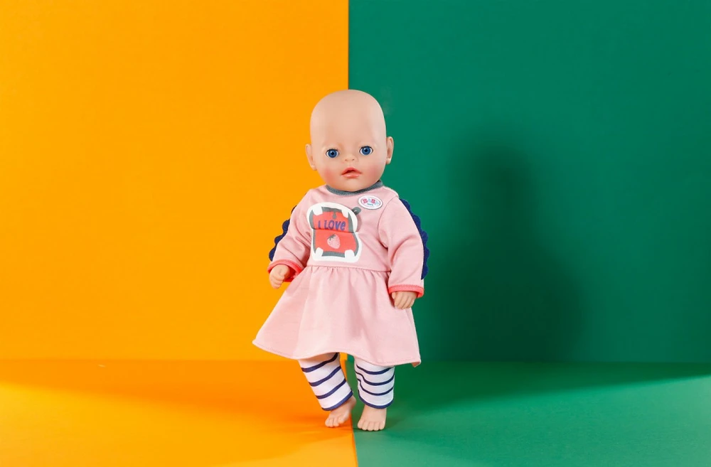 Baby born džiunglių suknelė ilgomis rankovėmis 36 cm