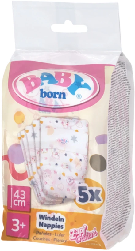 Baby Born - sauskelnės, 5 vnt. pakuotė (838358)