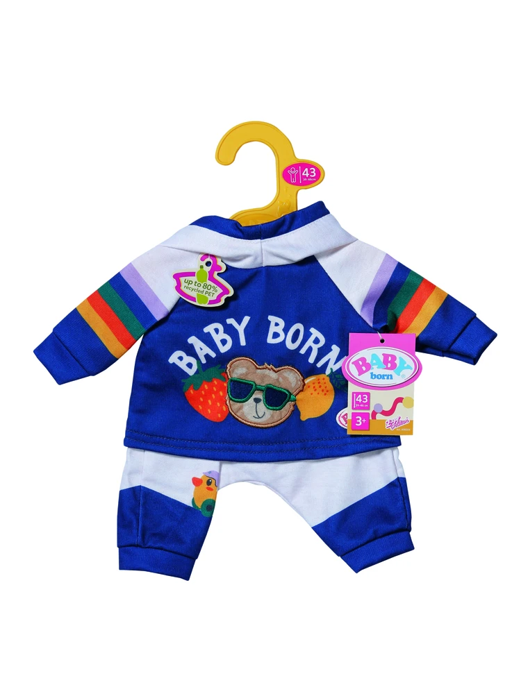 Zapf BABY born - sportinis kostiumas tamsiai mėlynas 43 cm (838204)