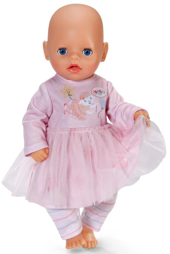 Zapf Baby Rožinė kūdikio gimimui suknelė su 36 cm rankovėmis