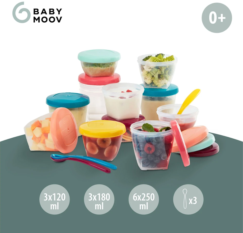Babymoov - Babybols kelių indų rinkinys - 3 x 120 ml, 3 x 180 ml, 6 x 250 ml