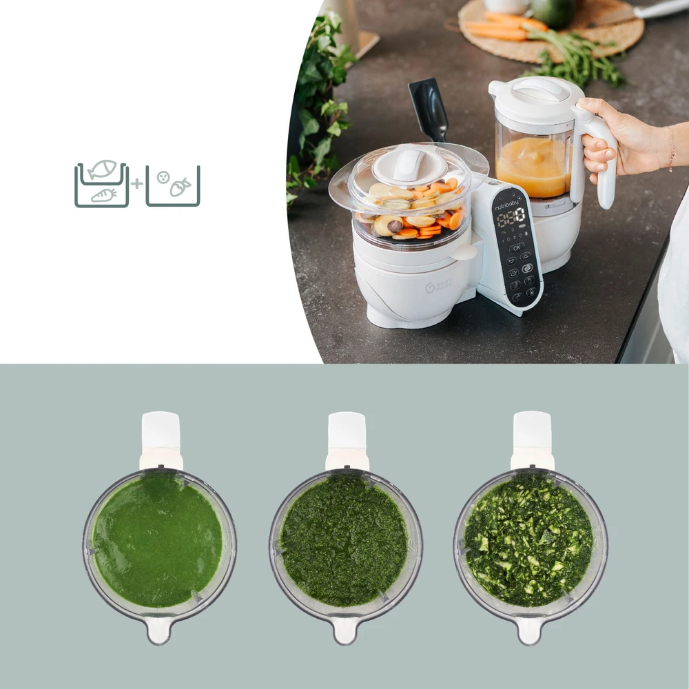 Daugiafunkcis virtuvės kombainas Babymoov Nutribaby(+) 6-in-1 (smėlio spalvos)