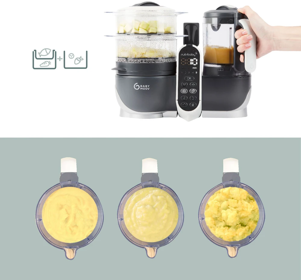 Daugiafunkcis virtuvės kombainas Babymoov Nutribaby(+) 6-in-1 (pilkas)