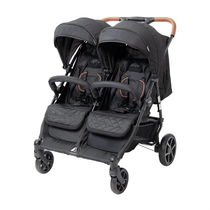 Babytrold OS2 dvigubas vežimėlis – juodas
