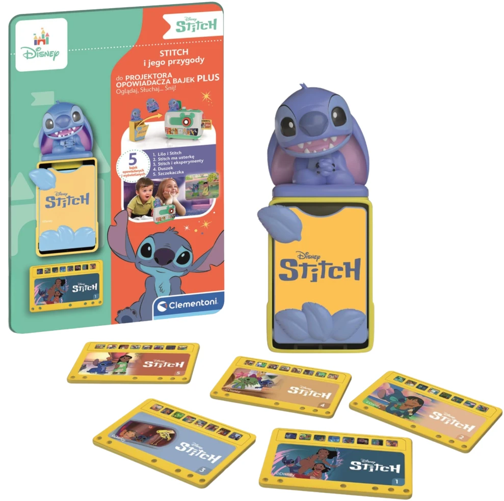 Clementoni Projektoriaus istorijų kortelės „Stitch“, 5 vnt.