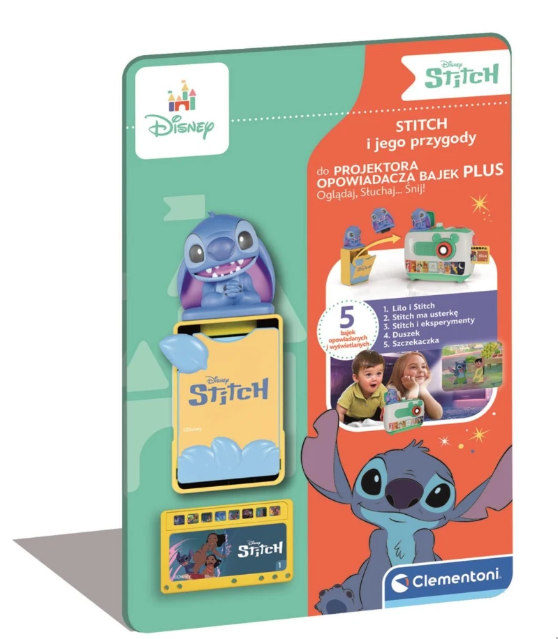 Clementoni Projektoriaus istorijų kortelės „Stitch“, 5 vnt.