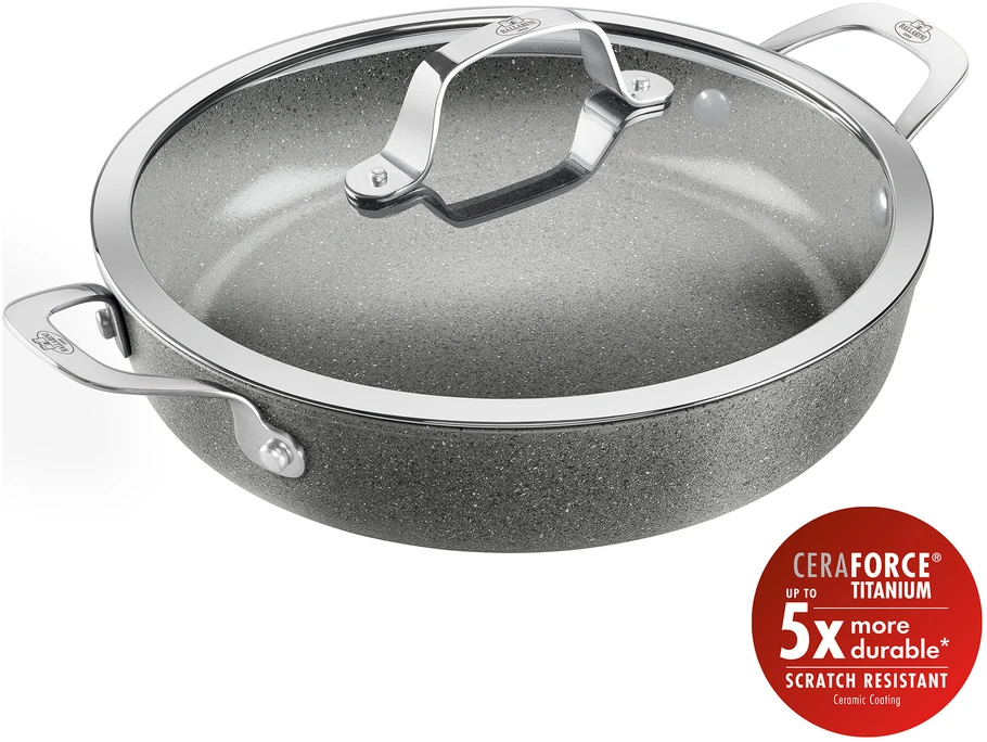 Ballarini - Salina keraminė serviravimo keptuvė su dangčiu - bespalvė - 28 cm