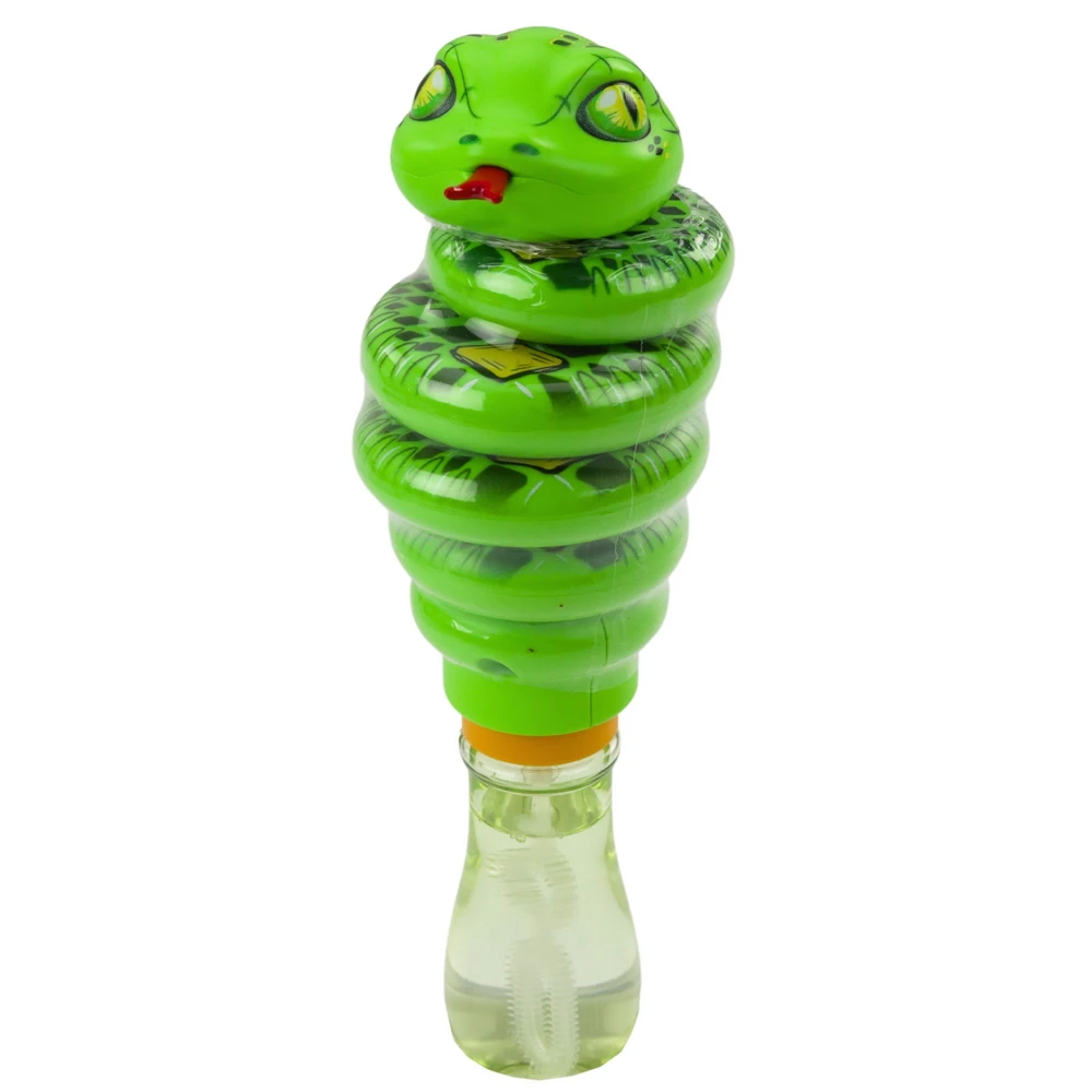 Lean Toys Žalios muilo burbulų gyvatės žaislas su judančia galva