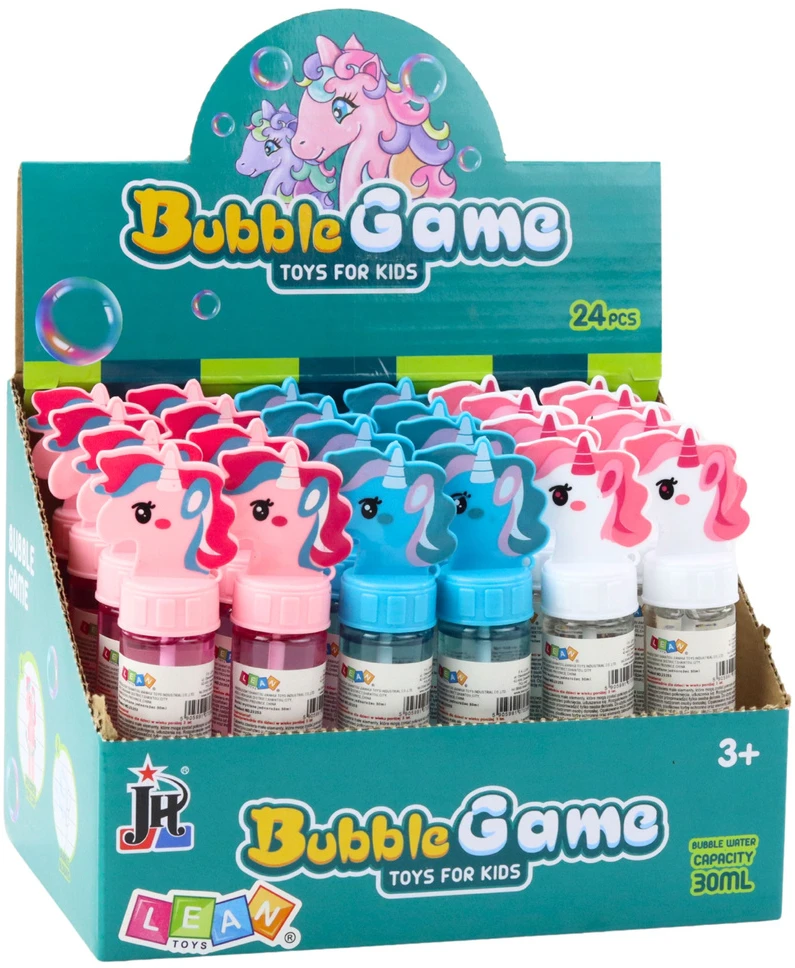 Lean Toys Muilo burbulai vienaragio formos, 3 skylutės, 13.5 cm, 30 ml