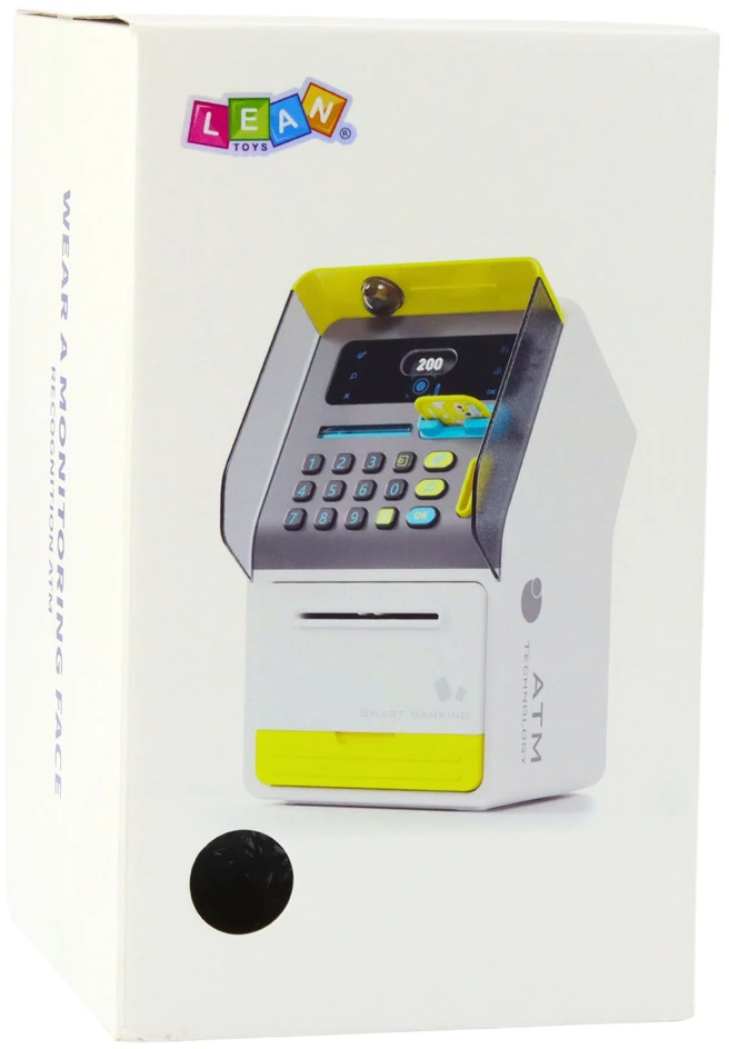 Lean Toys Vaikiškas bankomatas su PIN kodu, 27 x 17.5 x 15.5 cm