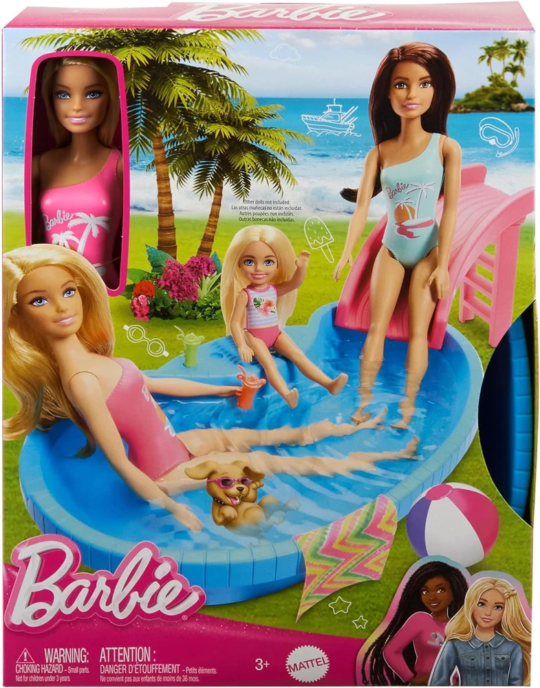 Mattel BARBIE lėlės ir baseino pramogų rinkinys (HRJ74)