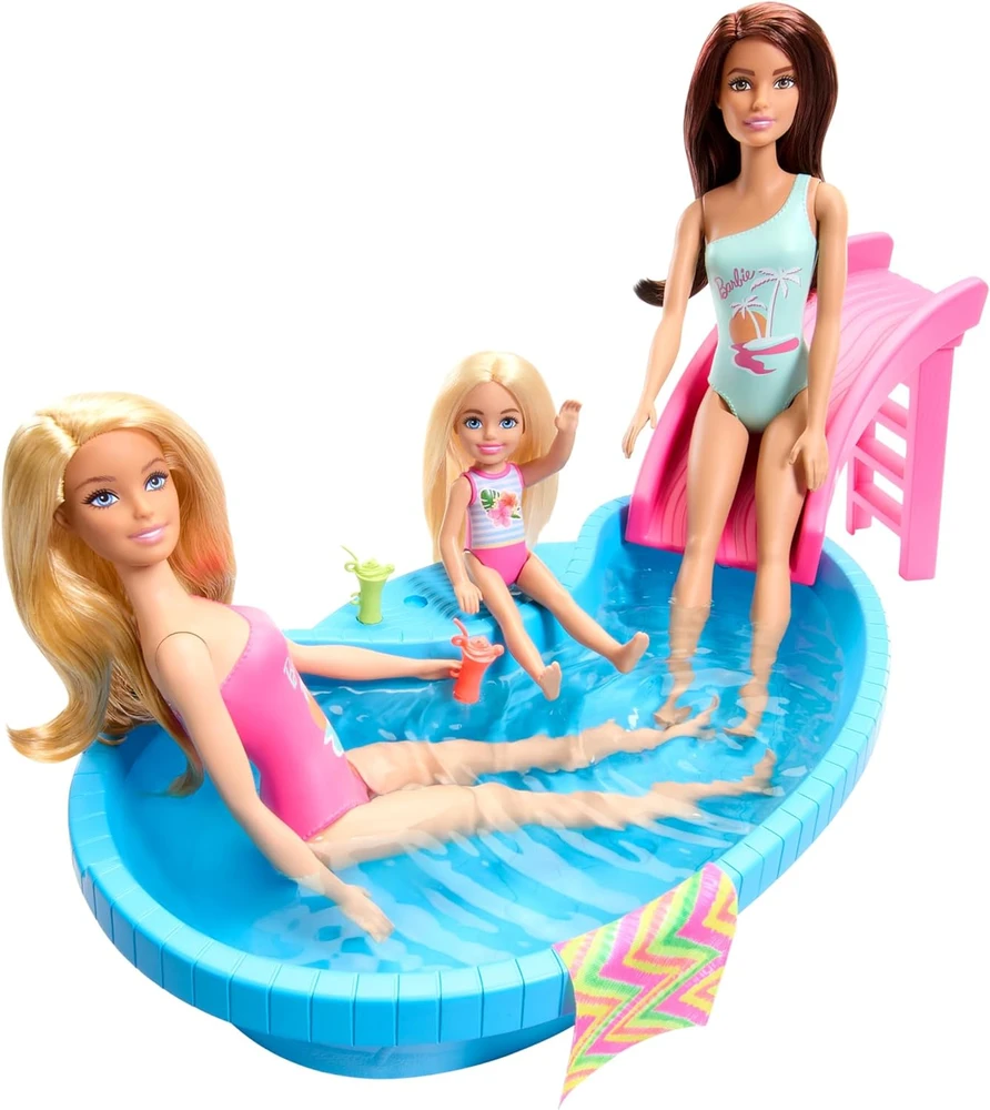 Mattel BARBIE lėlės ir baseino pramogų rinkinys (HRJ74)