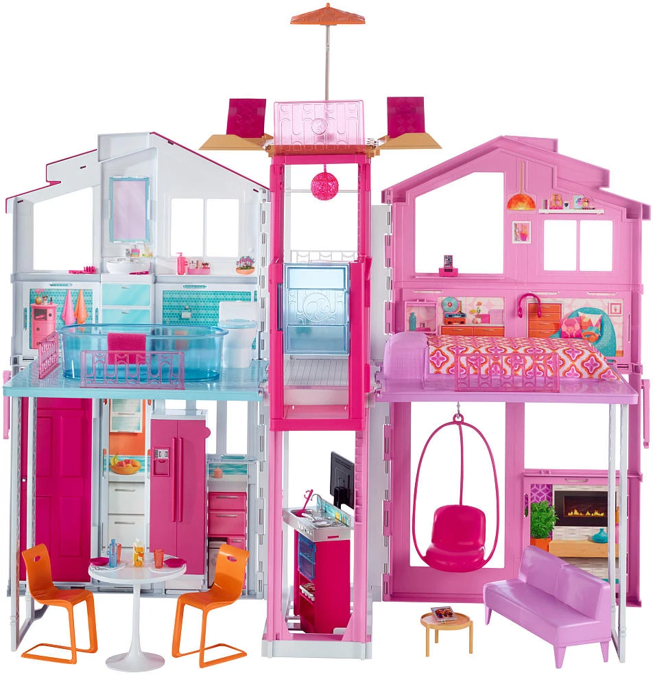 BARBIE barbės namas Malibu (3 aukštų), DLY32
