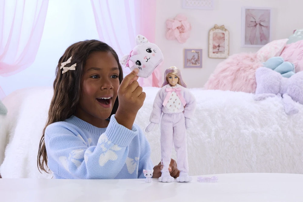 Mattel BARBIE CUTIE REVEAL CARE BEARS SWEET BOWS siurprizų rinkinys – katytė (JJP64)