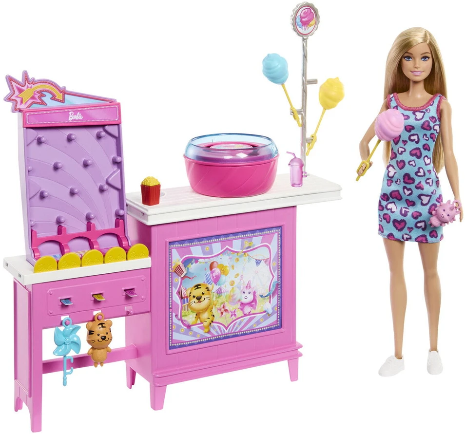Barbie Barbė - Paslaptingos cukraus vatos ir žaidimų rinkinys (JFV67)