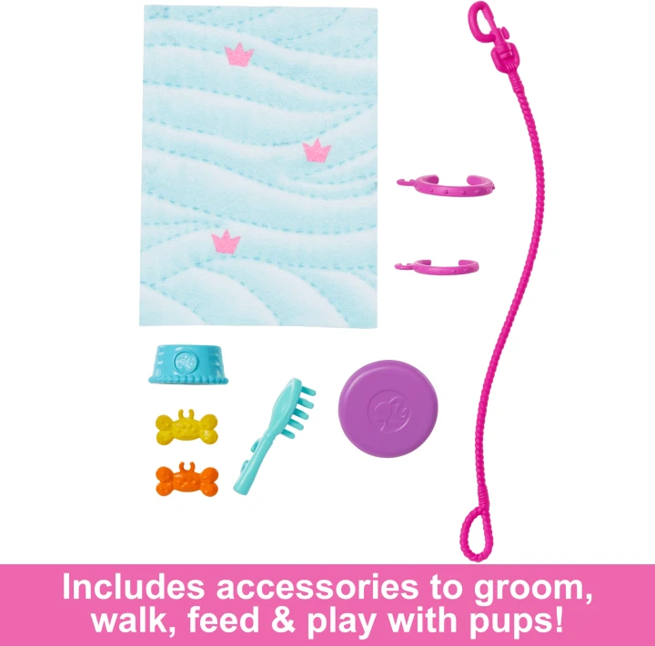 Lėlė Barbie HTK37 Walk and Wheel Pet Playset