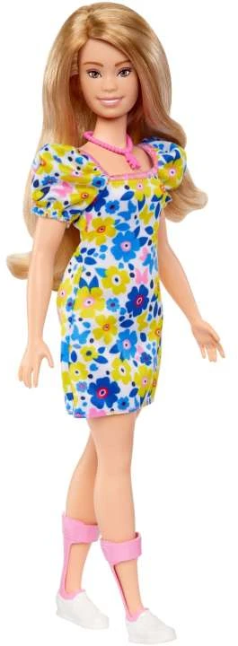 Barbie Barbė madistė, serganti Dauno sindromu ir dėvinti spalvingą suknelę