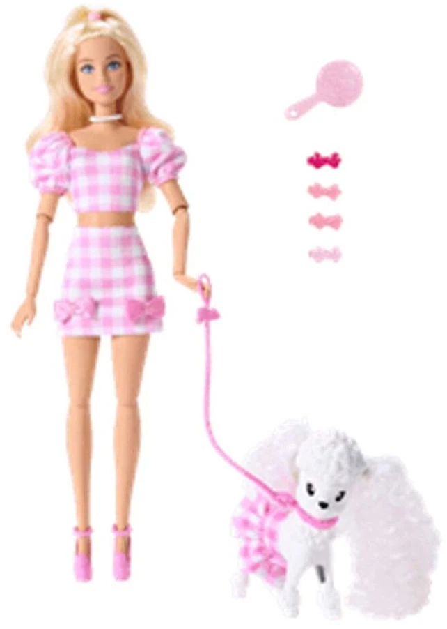 Mattel BARBIE TWINNING LOOKS šviesiaplaukės lėlės ir šunelio rinkinys (JFP36)