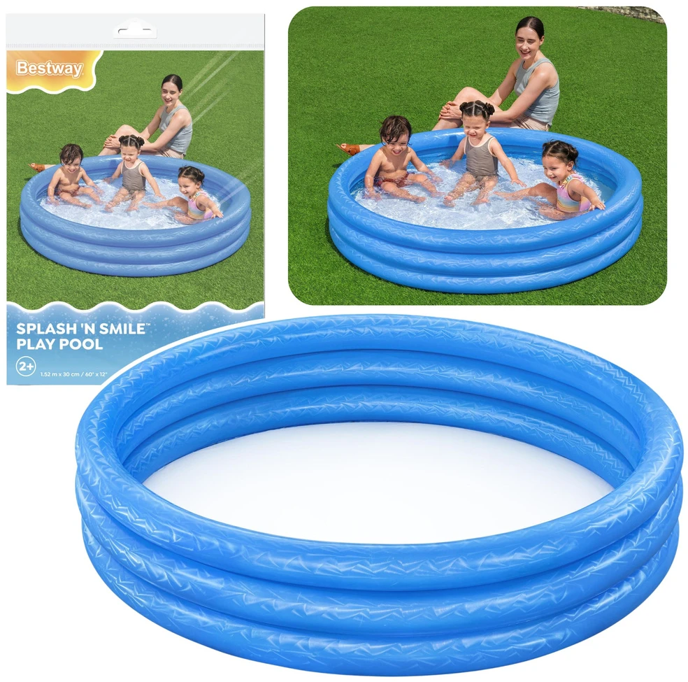 Pripučiamas vaikų baseinas Mėlyna Splash N Smile 152 cm Bestway 51026