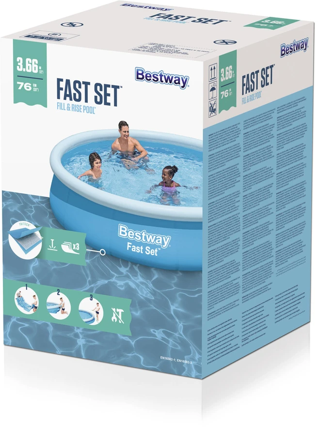 Bestway Fast Set 57273 antžeminis baseinas Pripučiamas baseinas Apskritas 5377 L Mėlyna