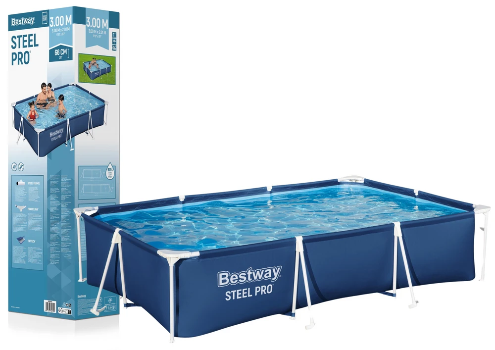 Bestway Stačiakampis karkasinis baseinas 300 x 201 x 66 cm