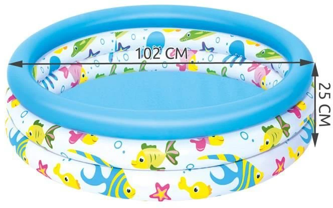 Bestway pripučiamas baseinas Žuvytės 102x25cm (51008)