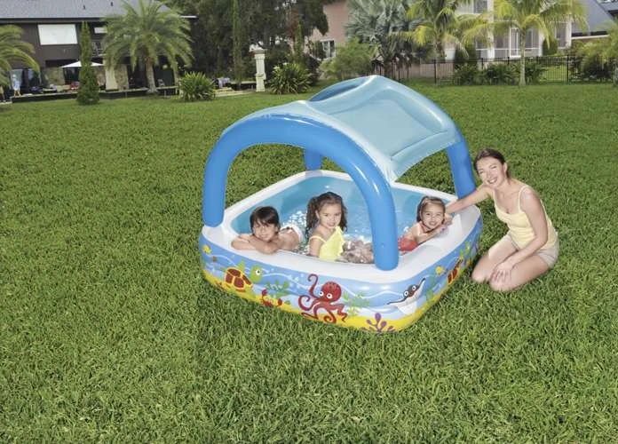 Basen/ Pripučiamas vaikų baseinas su stogu 140 x 140 x 114 cm Bestway 52192