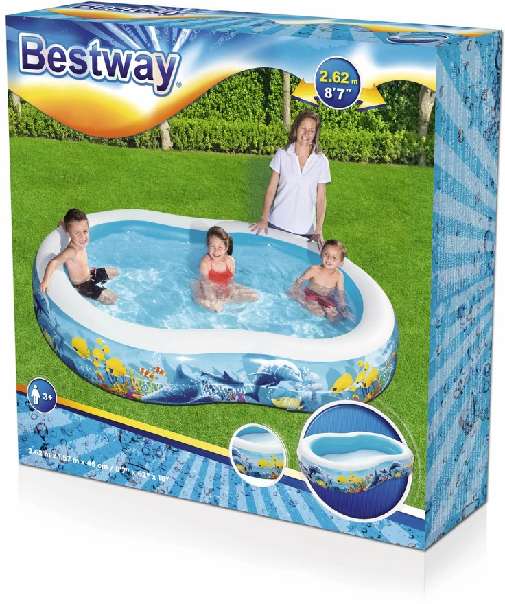 Bestway pripučiamas baseinas Koralinis rifas 262x157x46cm (54118)