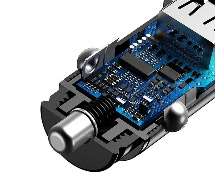 Baseus Circular automobilinis įkroviklis PD QC4.0 + 5A 30W - Juodas