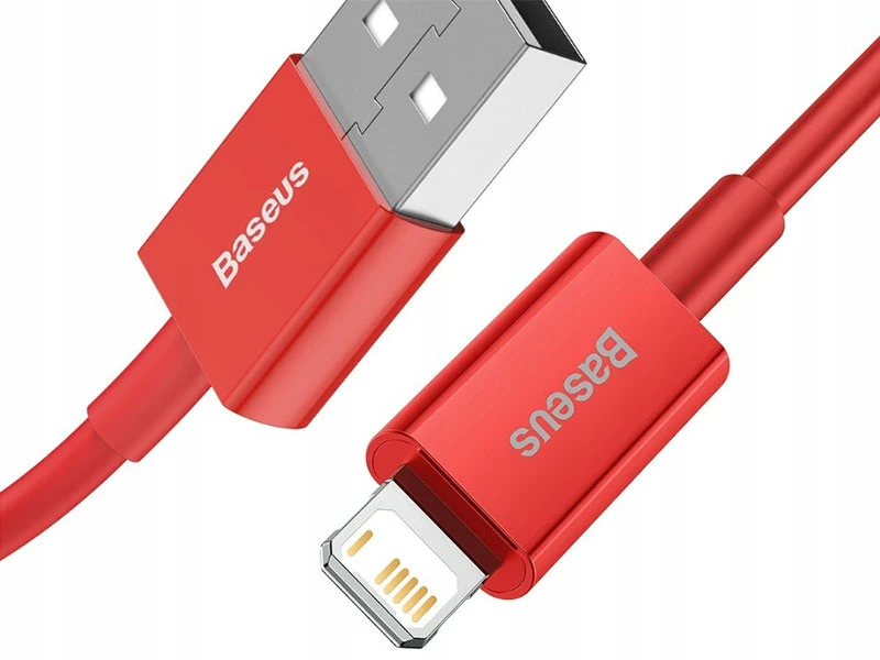 Baseus Superior serijos USB į iPhone laidas, 2.4A, 1m - raudonas
