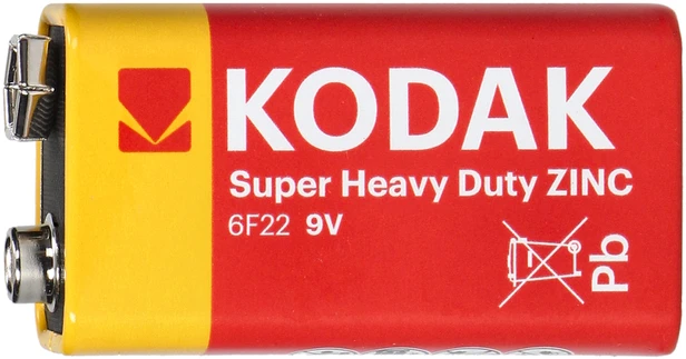 KODAK 9V cinko baterija su metaliniais kontaktais