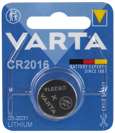 Bateria VARTA CR2016 baterijos, 1 vnt./blisterinėje pakuotėje.