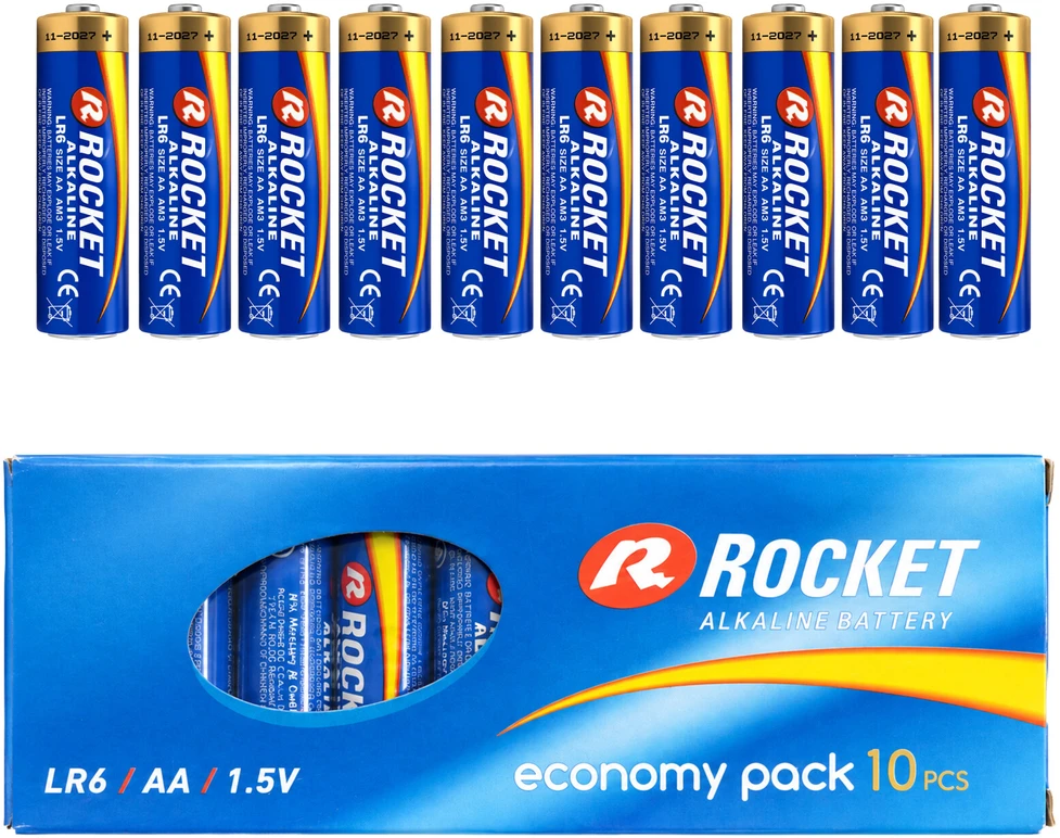 Baterie 10 Szt Alkaliczne Rocket LR06 AA 1,5V LR6 Bateria Rinkinys Paluszki