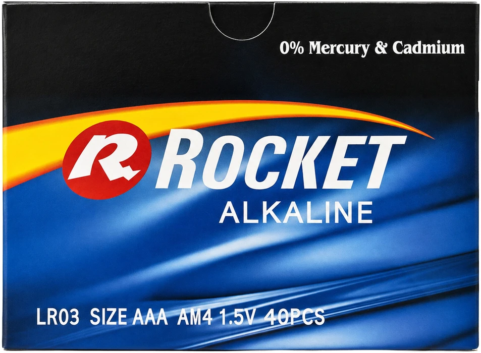 Baterie 10 x 4vnt. Alkaliczne Rocket RL03 AAA 1,5V LR3 Bateria Rinkinys Paluszki