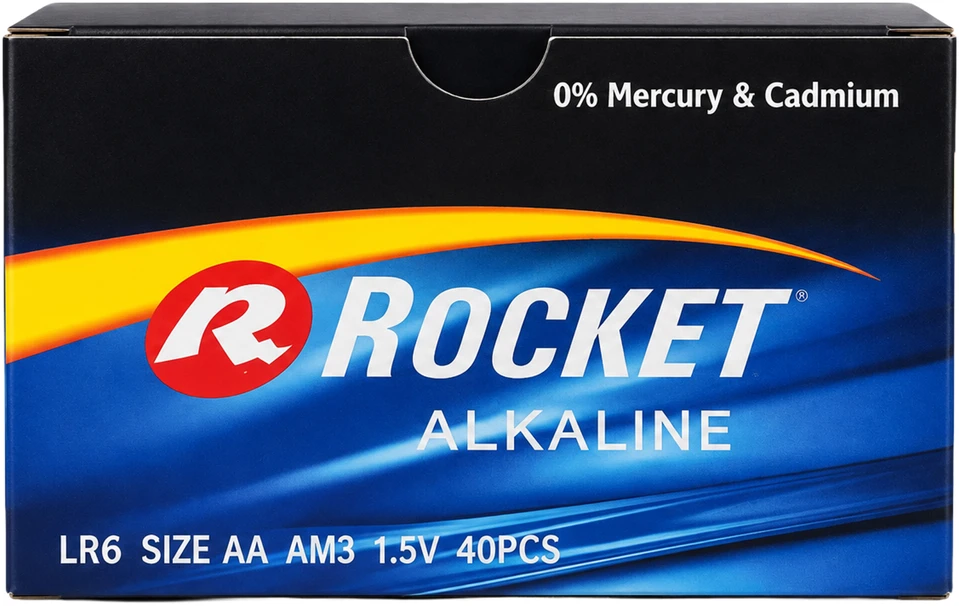 Baterie 10x4 Szt Alkaliczne Rocket LR06 AA 1,5V LR6 Bateria Rinkinys Paluszki