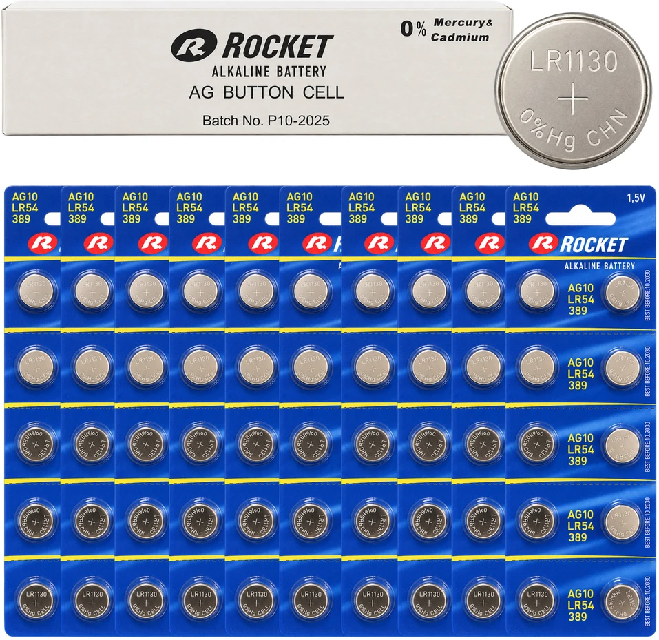 Baterie 20x10 Szt Alkaliczne Rocket AG10 1,5V LR54 Bateria Guzikowa Rinkinys