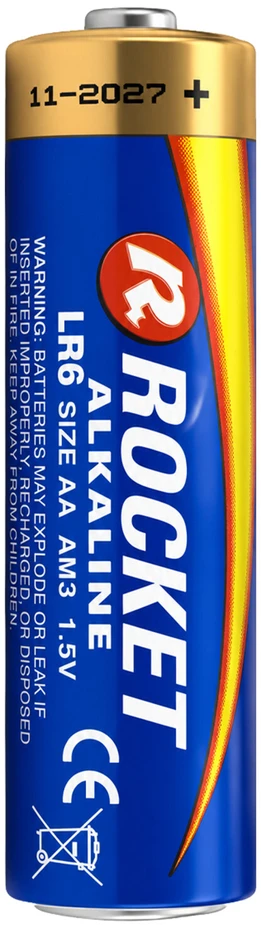 Baterijos 4 vnt. šarminės Rocket LR06 AA 1,5V LR6 baterijų rinkinys pirštiniai elementai