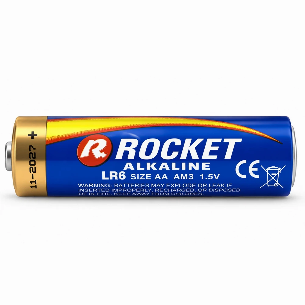Didmeninė pakuotė Realb2B Baterijos 4 vnt. Šarminės Rocket LR06 AA 1,5V LR6 Baterijų rinkinys Piršteliai