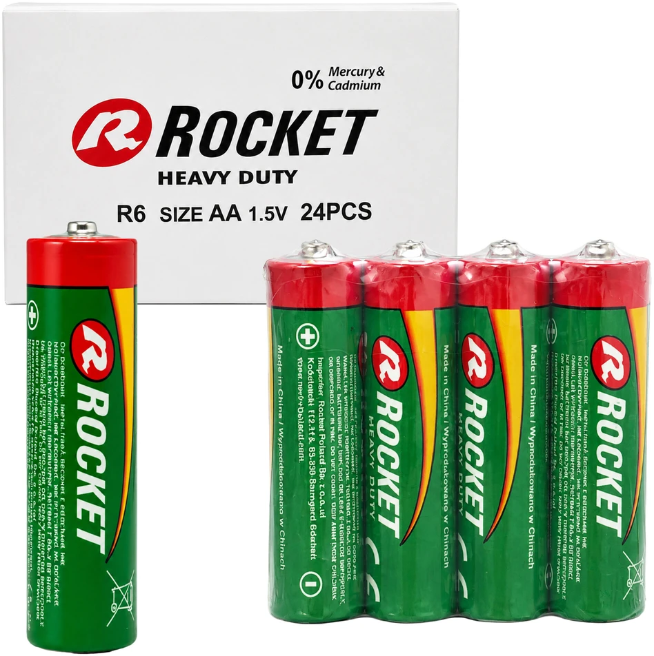 Baterie 6x4 Szt Rocket Cynkowo-Węglowa Paluszki AA R6 1,5V Rinkinys Baterii